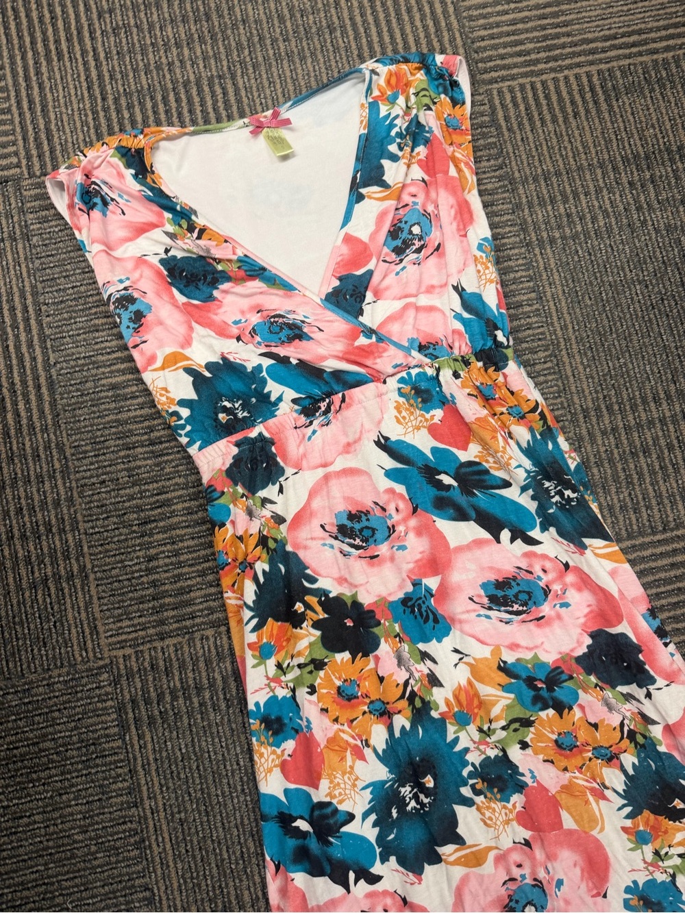Used DownEast Floral Water Color Dress in Pink Sz Small